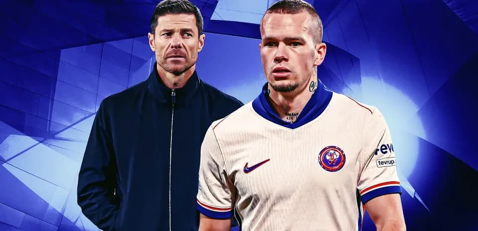 Coach and player in team jerseys on abstract background