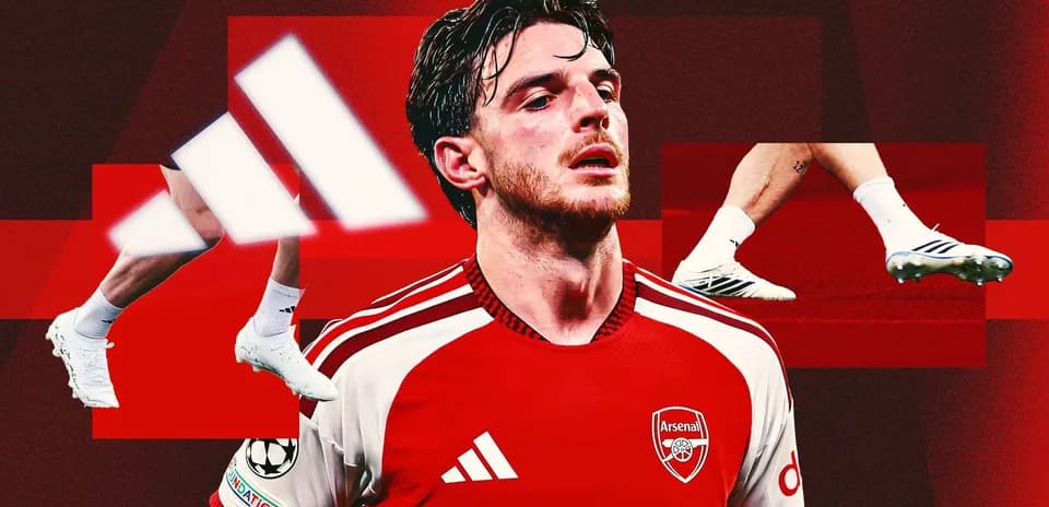 Arsenal player wearing kit with Adidas cleats