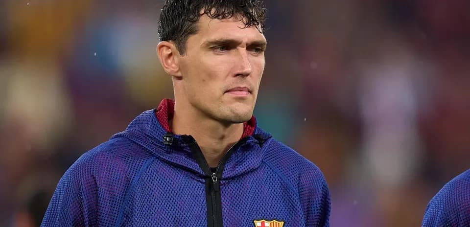 Player in Barcelona jacket before the match