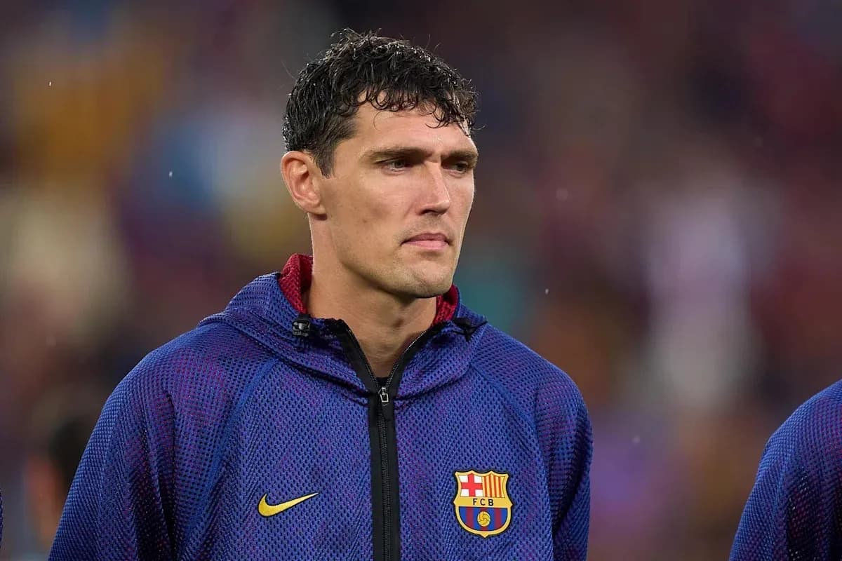 Player in Barcelona jacket before the match