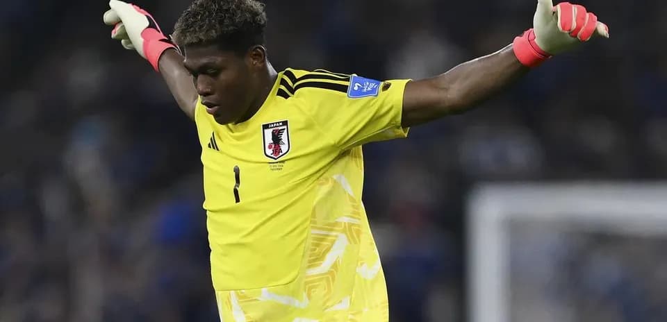 Goalkeeper in yellow kit celebrating during match