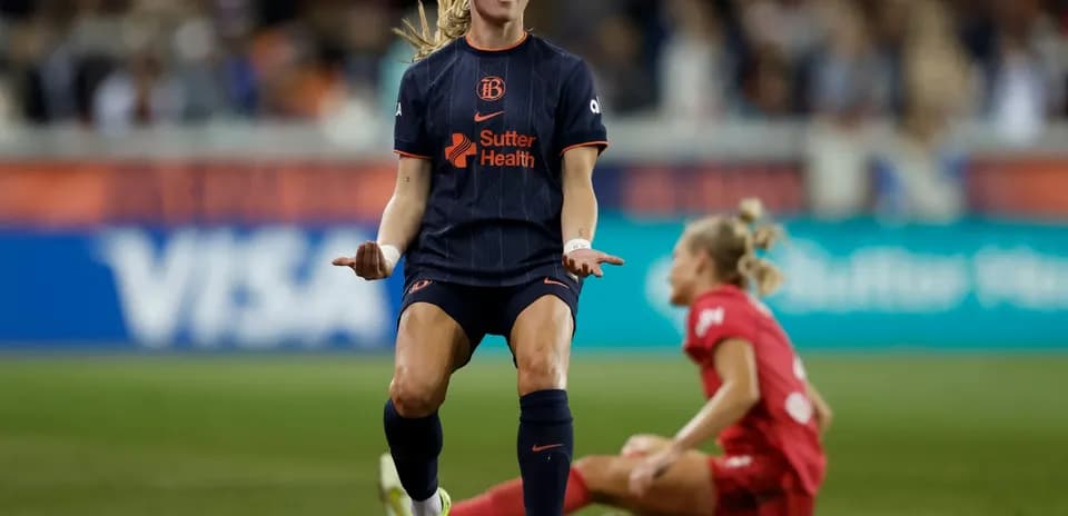 Bay FC player celebrating during match