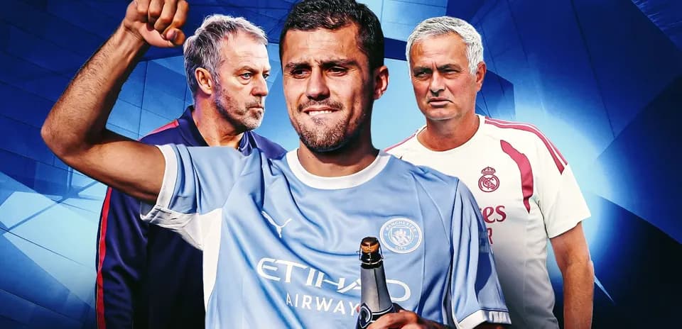 Player celebrating with champagne and coaches in background