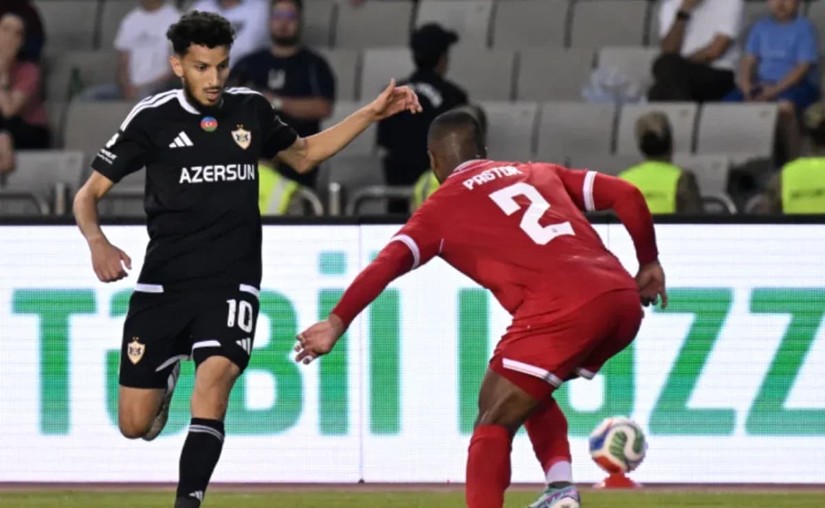 Player dribbling during Qarabag vs CSKA Sofia match