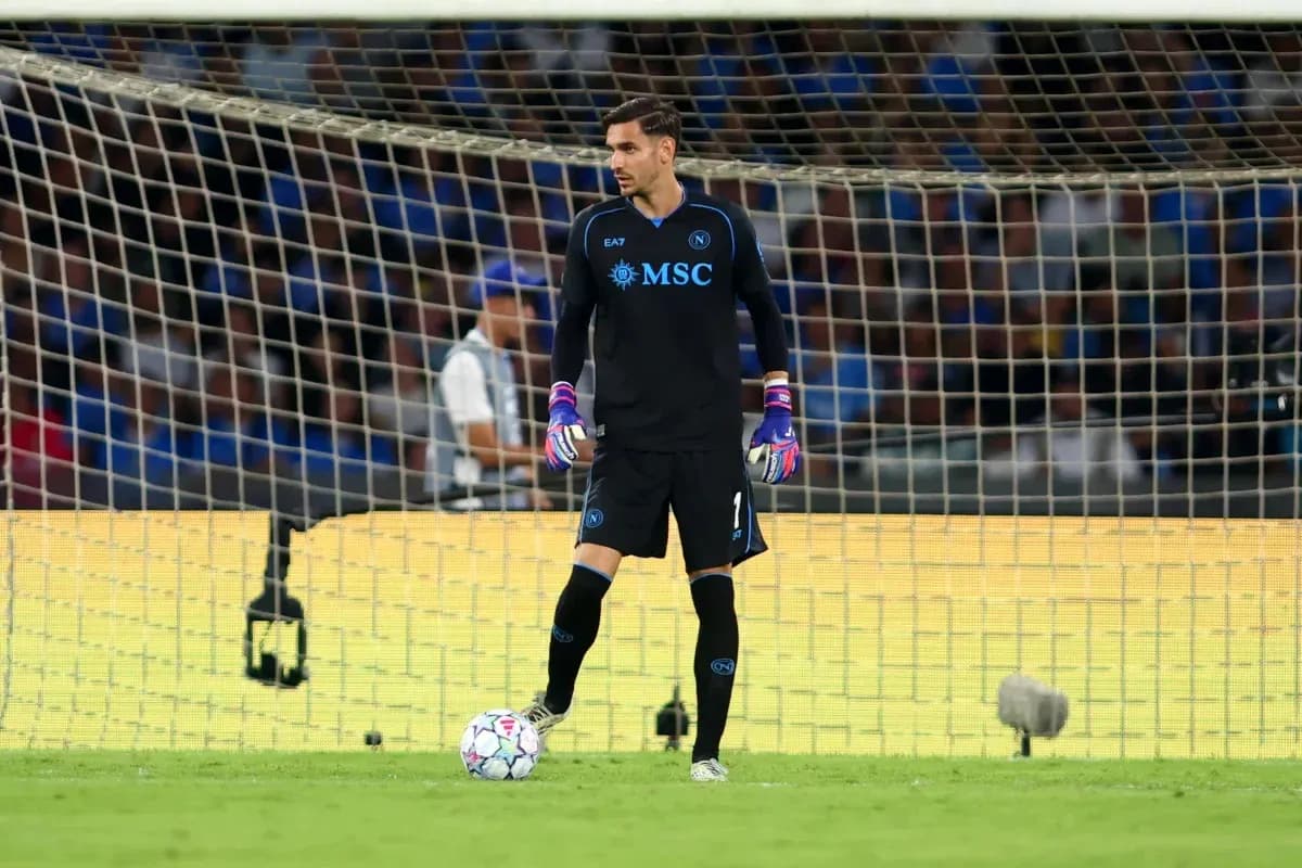 Goalkeeper in action during a football match