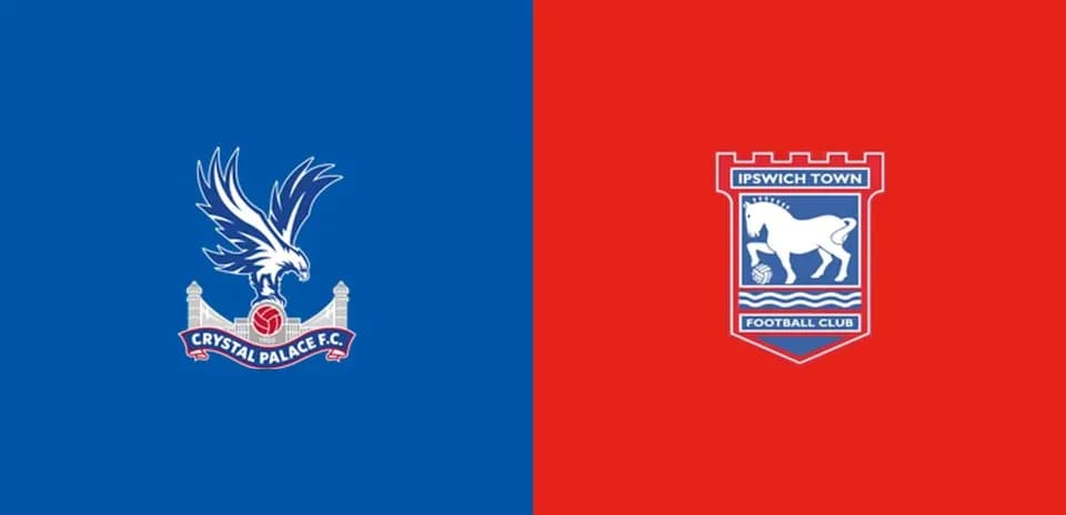 Logos of Crystal Palace and Ipswich Town football clubs