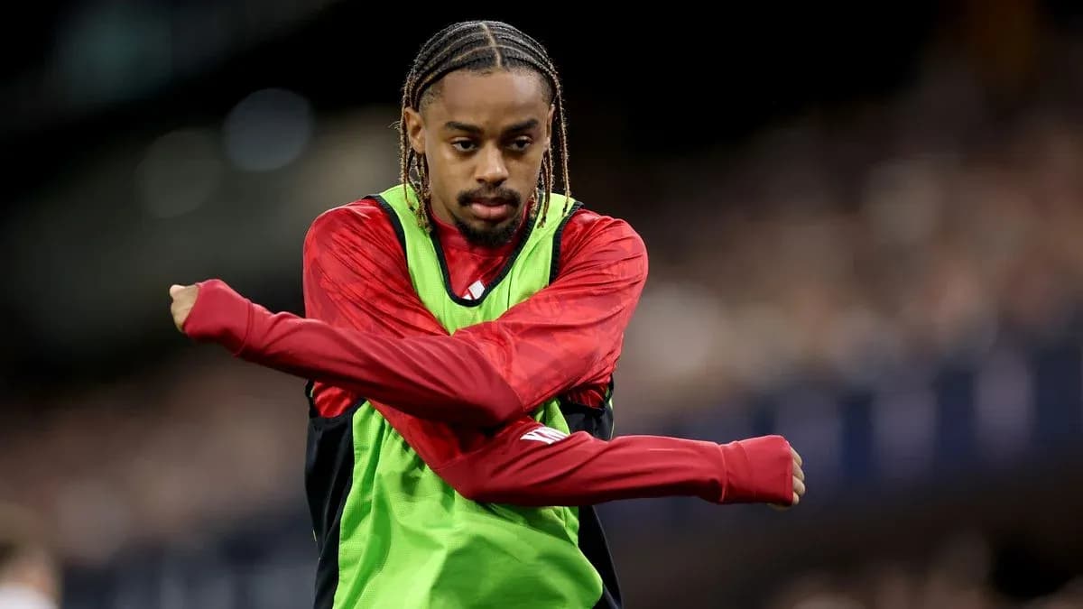 Player warming up on the sidelines during match