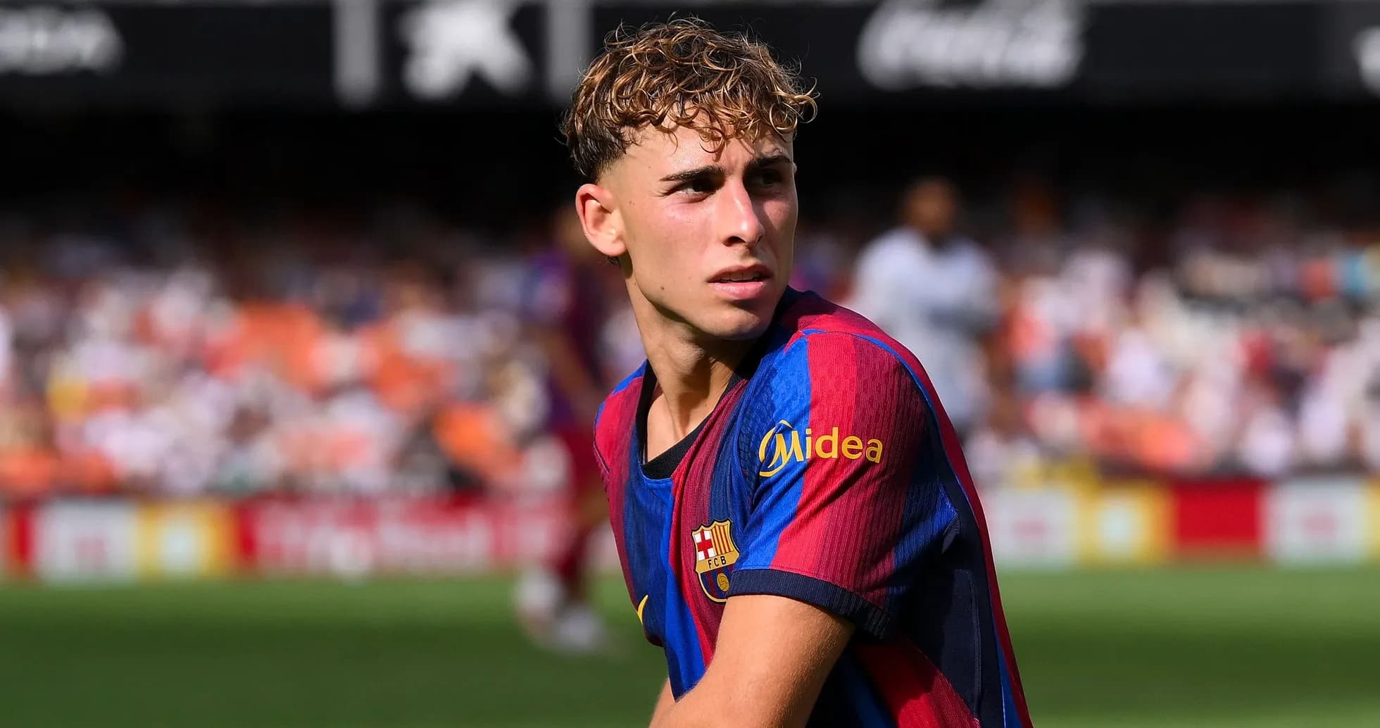 Barcelona player on the field during match