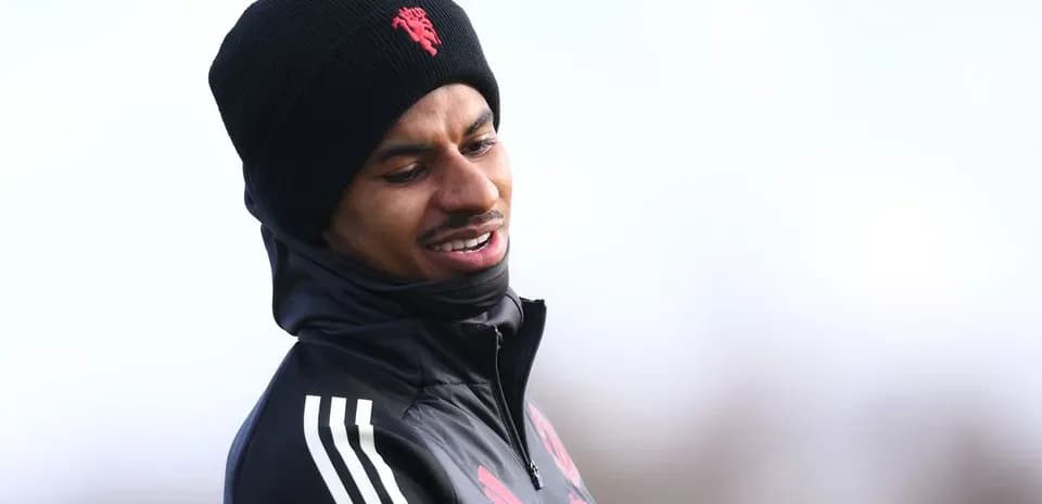 Player in winter training gear at practice