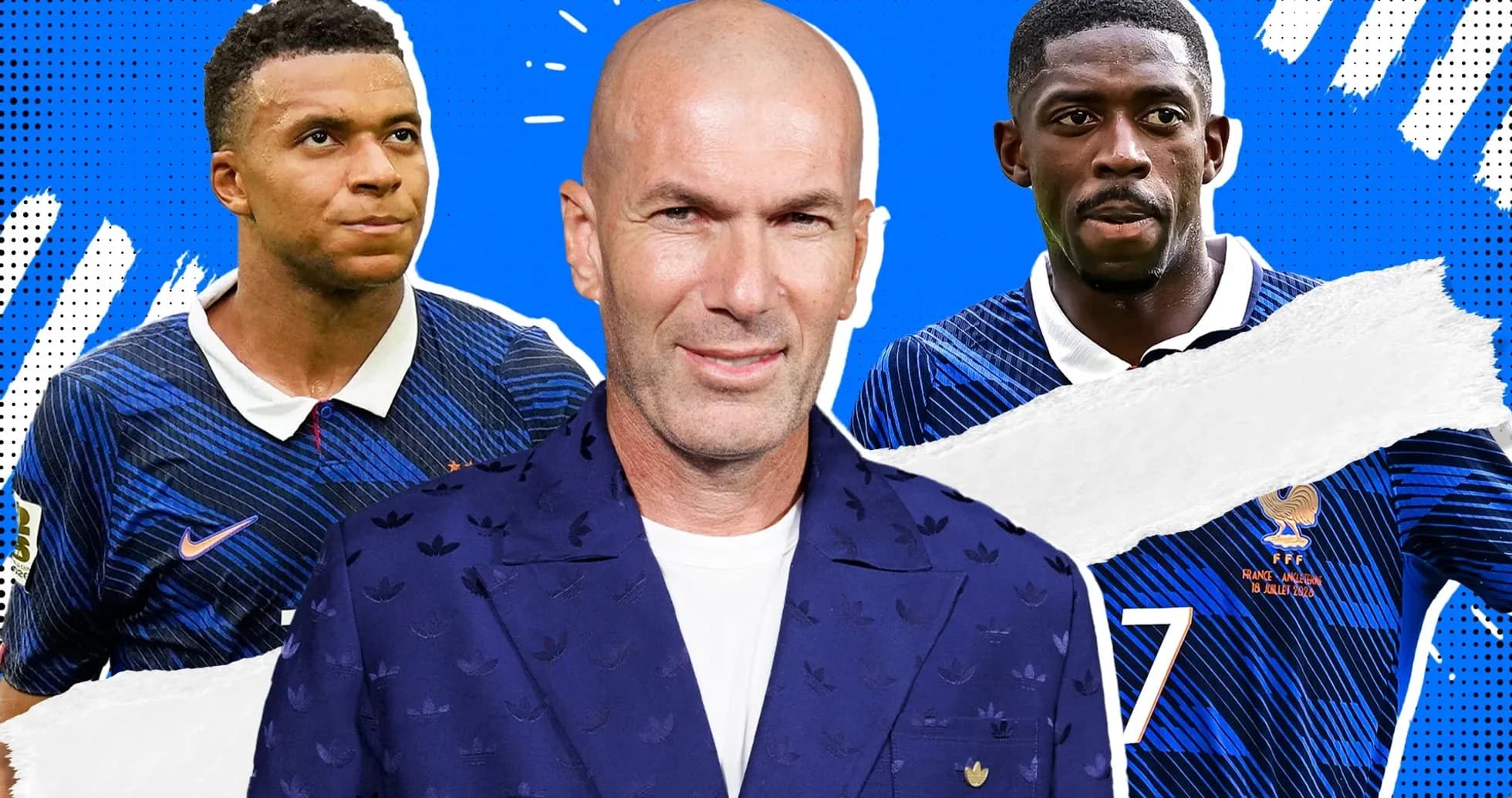 Zinedine Zidane with Mbappé and Dembélé