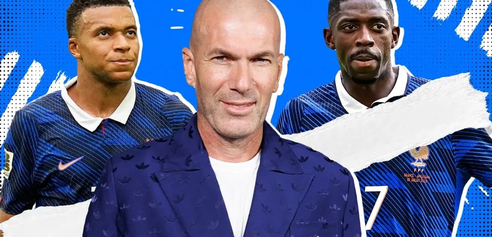 Zinedine Zidane with Mbappé and Dembélé