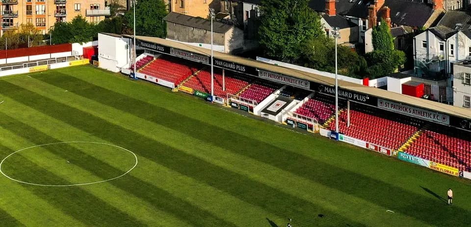 Stadium view of St Patrick's Athletic FC pitch
