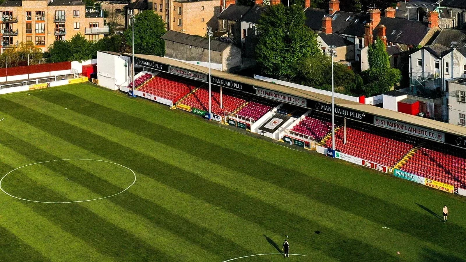 Stadium view of St Patrick's Athletic FC pitch