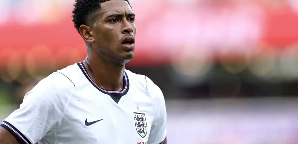 Player in England jersey during match action