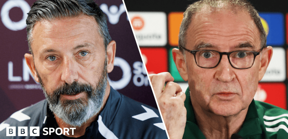 Two football managers at press conference
