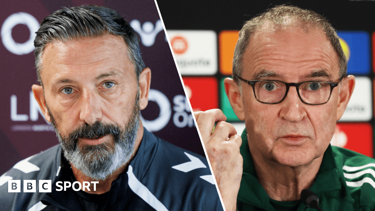 Two football managers at press conference