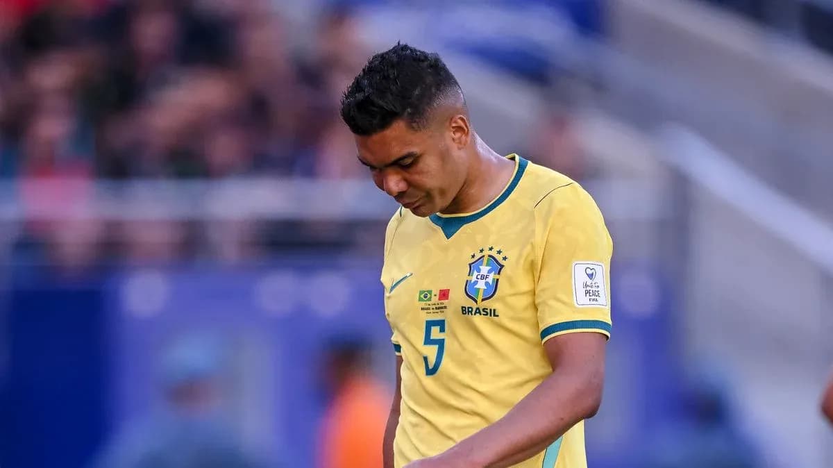 Brazil player looking down during a match