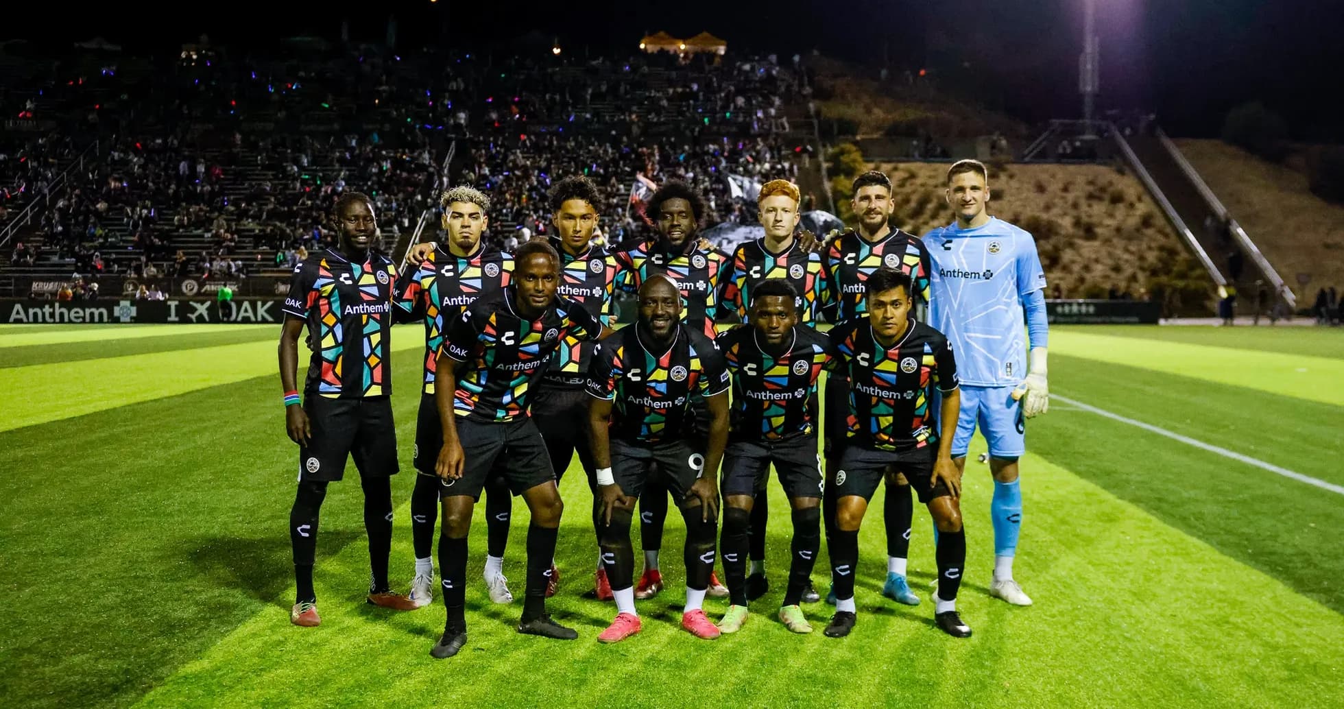 Oakland Roots team photo on the pitch