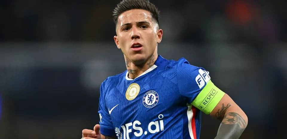 Player wearing Chelsea jersey during match action
