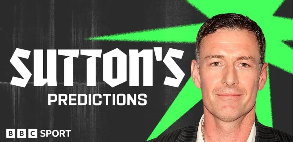 Sutton's Predictions graphic with presenter headshot