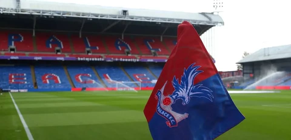 Crystal Palace FC corner flag in empty stadium
