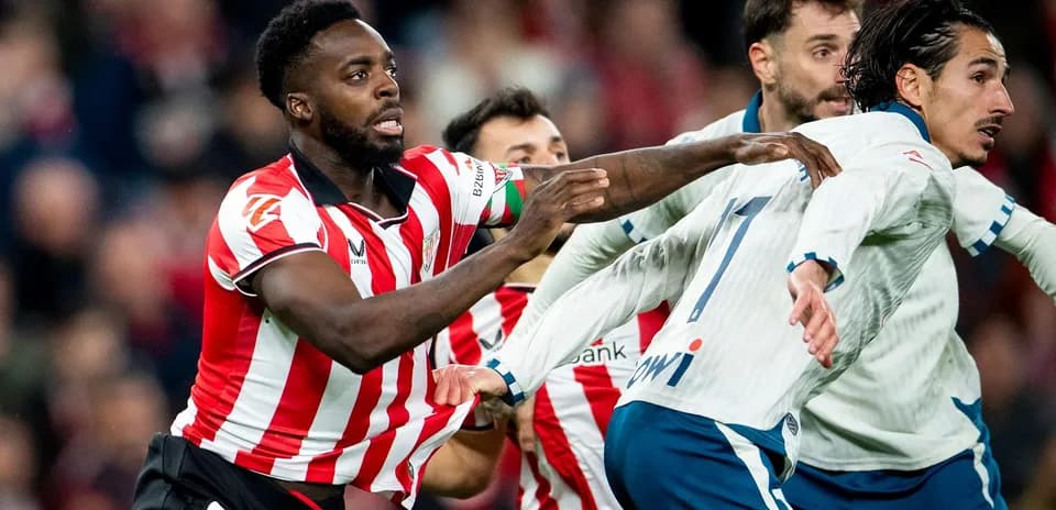 Athletic Club players in action during La Liga match