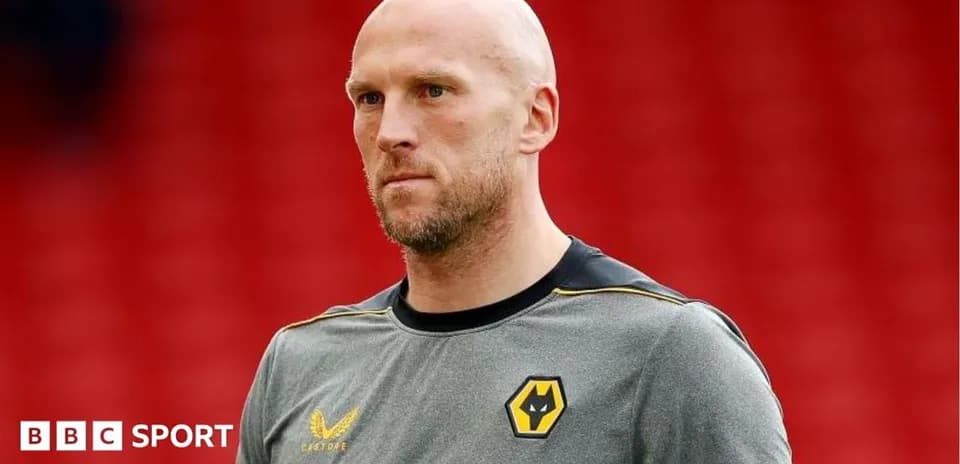 Player in Wolves training kit on pitch