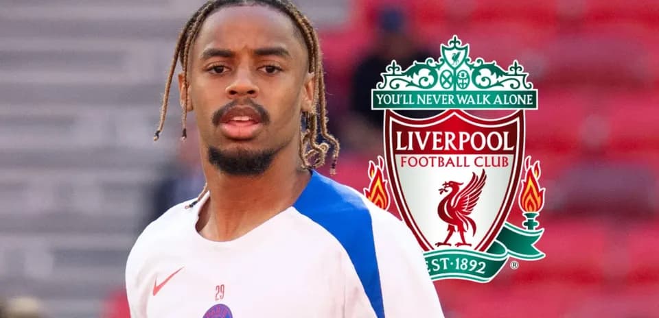 Player training in Paris Saint-Germain kit with Liverpool logo