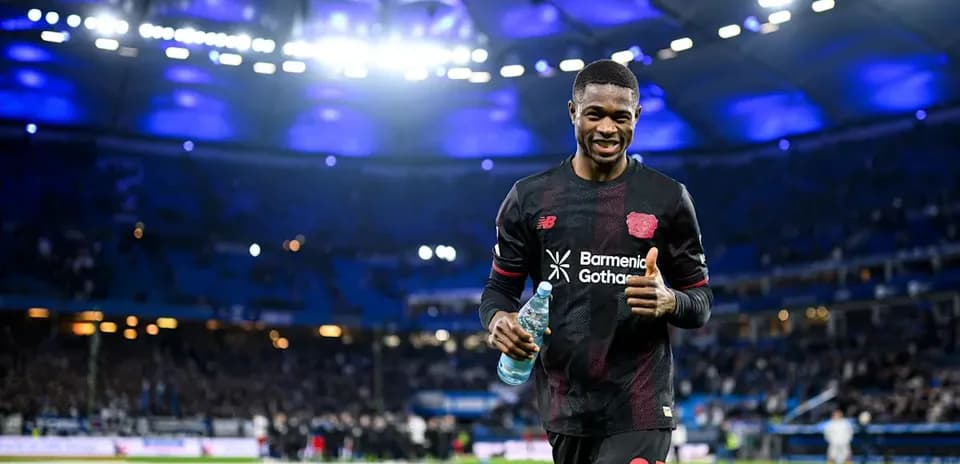 Player celebrating on the field after the match