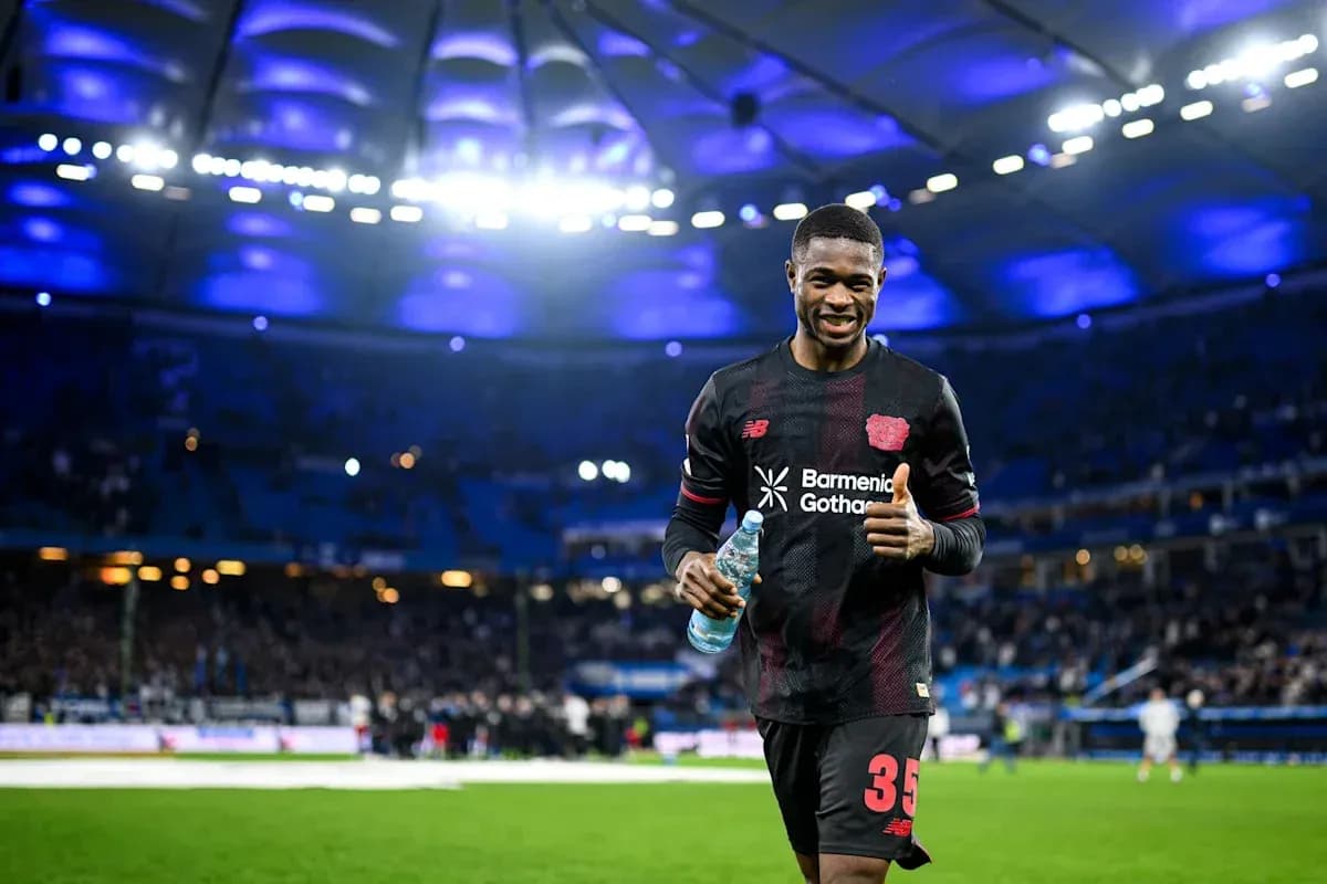 Player celebrating on the field after the match
