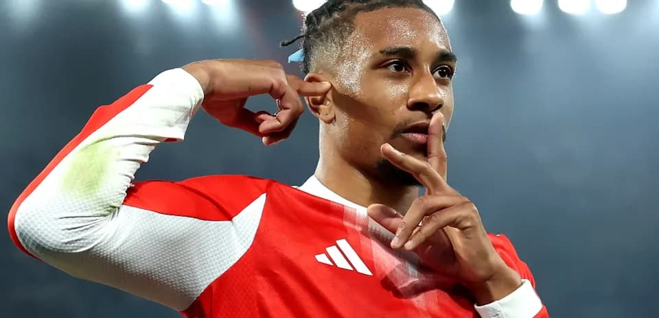 Player celebrating with finger on lips gesture