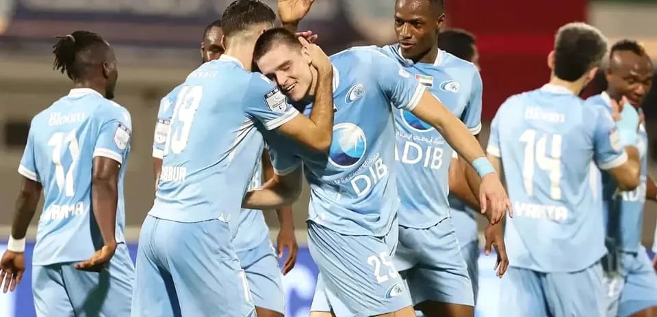 Players celebrating a goal during U23 match