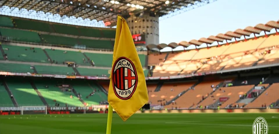 AC Milan corner flag at stadium before match