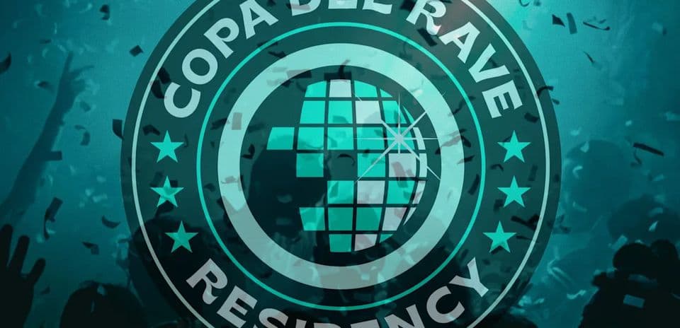 Copa del Rave Residency logo with celebratory background