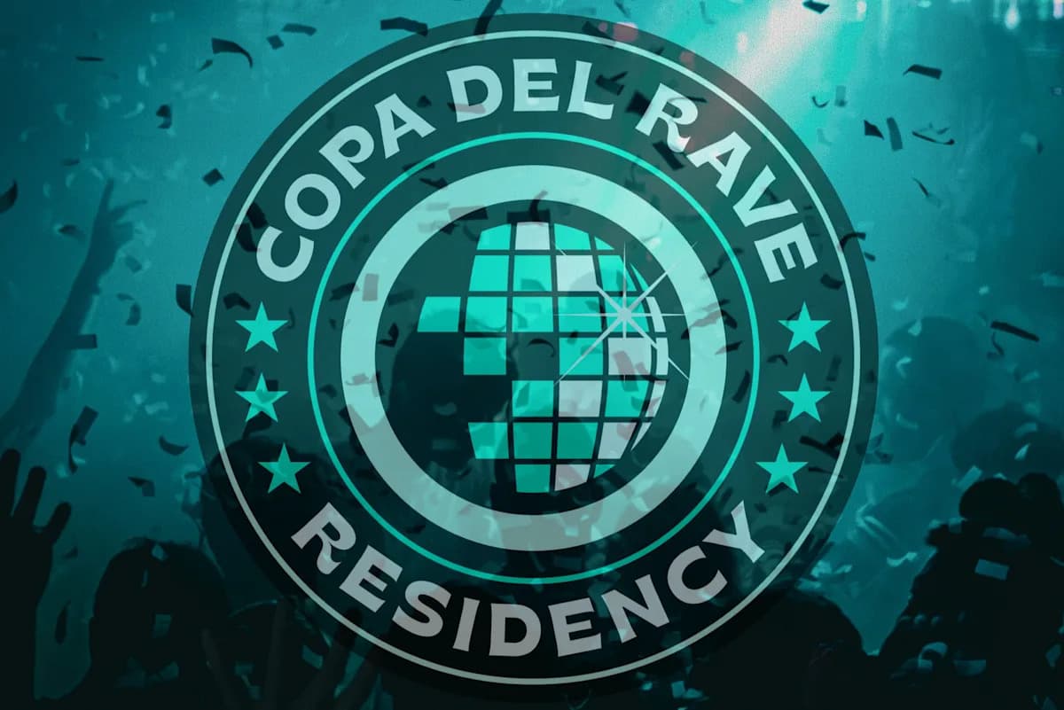 Copa del Rave Residency logo with celebratory background
