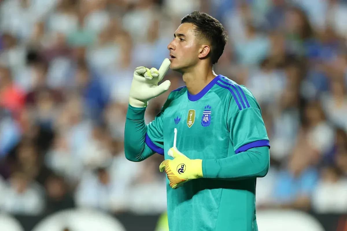 Goalkeeper signaling during a football match