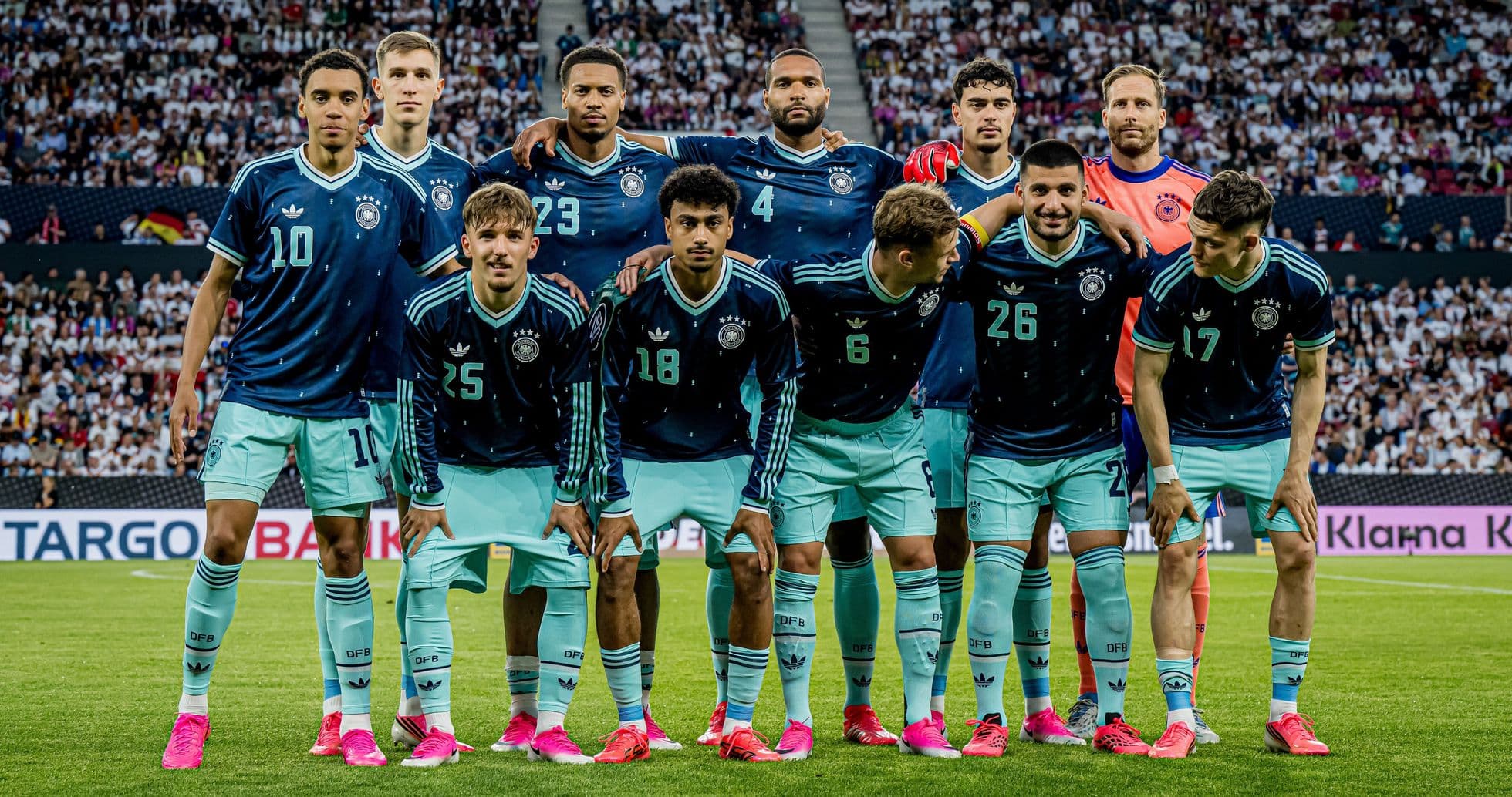 German national team posing for team photo on field