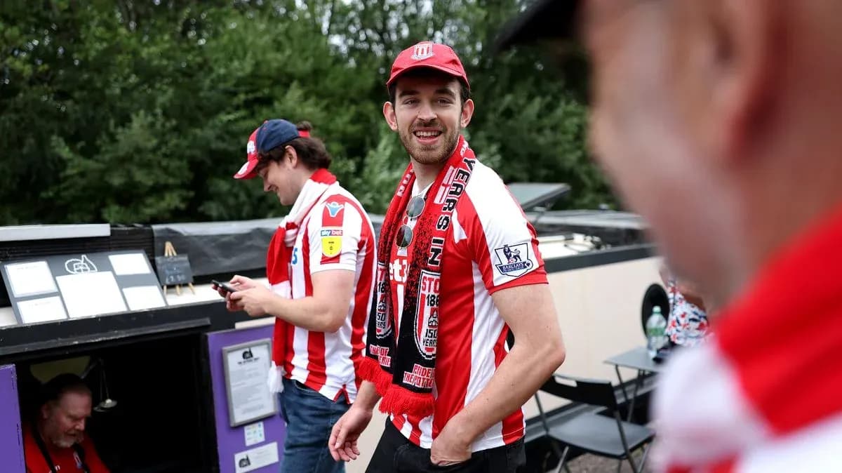 Fans wearing team colors at a gathering