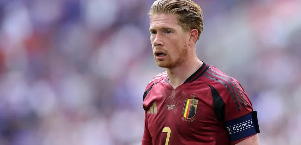 Player in red Belgium kit during match