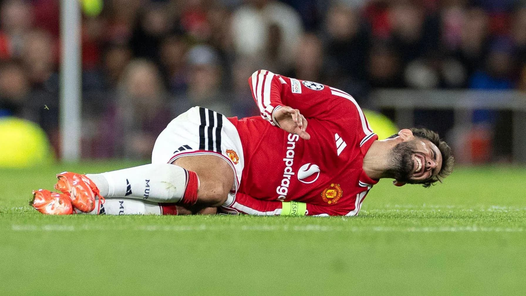 Player on the ground after an injury during match