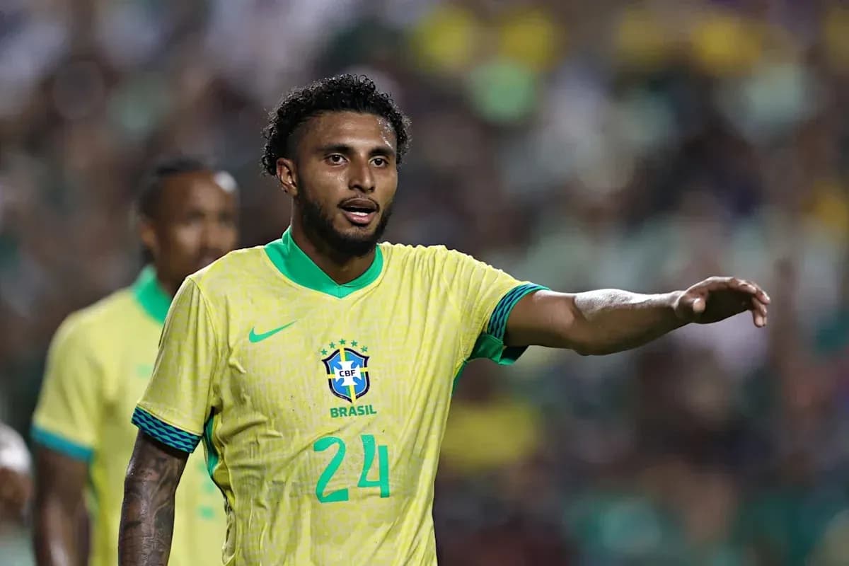 Player in Brazil jersey gesturing during match