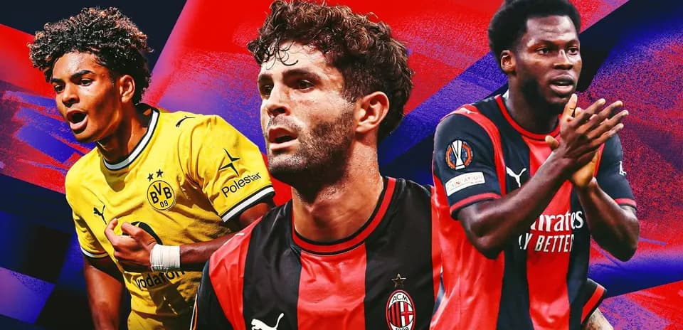 Three soccer players from Borussia Dortmund and AC Milan