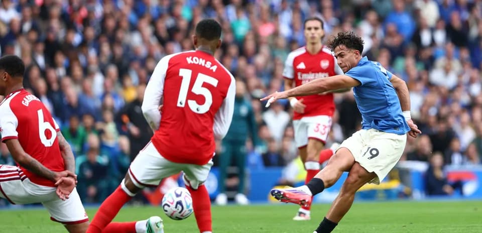 Player shooting the ball during match action