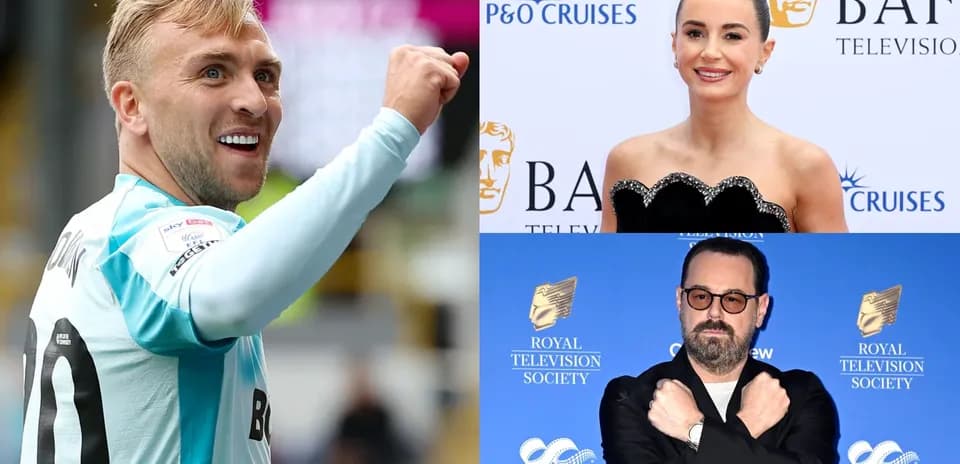 Athlete celebrating, actress at BAFTA event, director posing