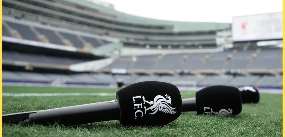 Microphones on the field at LFC match venue