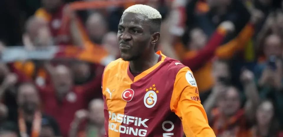 Player celebrating during a match for Galatasaray