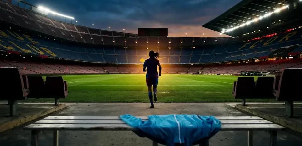 Player running onto pitch at empty stadium