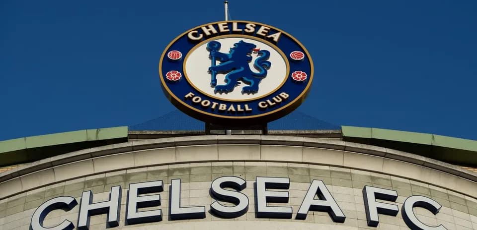 Chelsea FC logo on stadium exterior