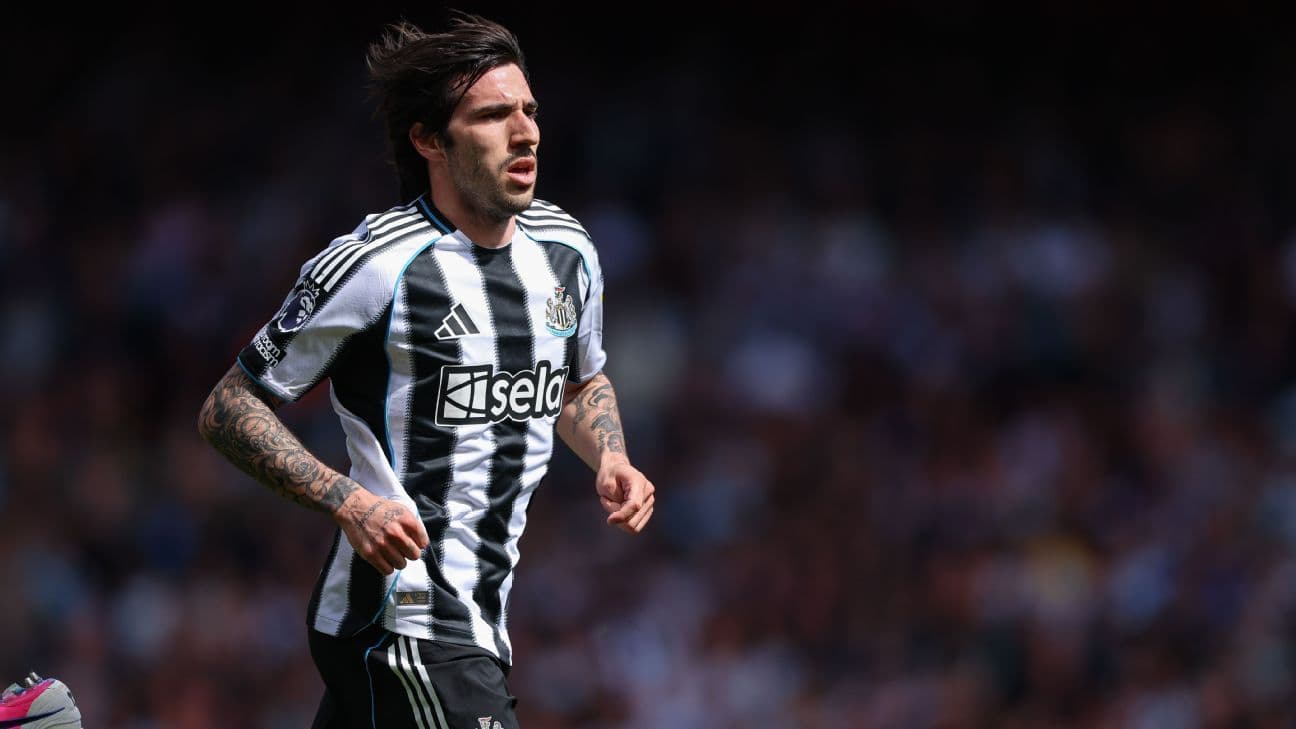 Newcastle player running during a match