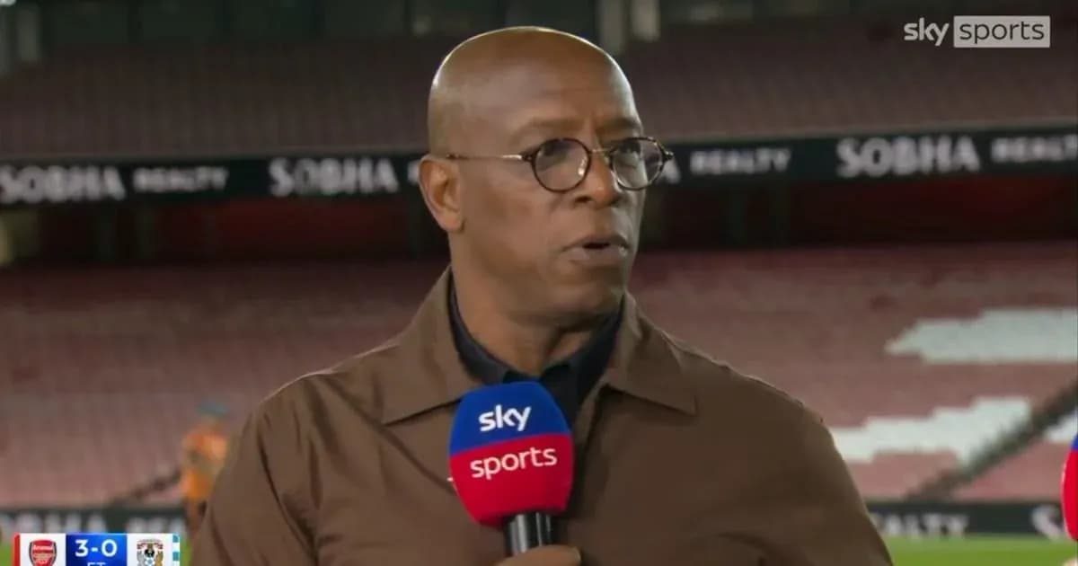 Sports commentator speaking during broadcast at stadium